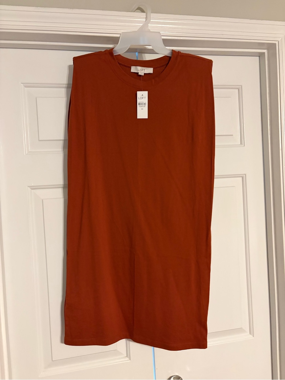 LOFT Sleeveless Mini Dress in Rust Orange